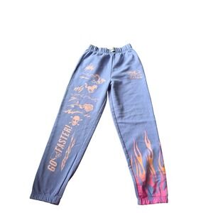 NGOrder Speed Demon Lavender Purple Graphic Sweatpants Flame Skull Joggers